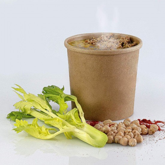 Bol din Carton 16 OZ pentru Supa, Capacitate 473 ml, 50 Buc/Set, Boluri din Carton Natur pentru Supa, Bol din Carton pentru Paste, Boluri din Carton de Unica Folosinta, Boluri din Carton pentru Inghetata, Boluri din Carton pentru Catering