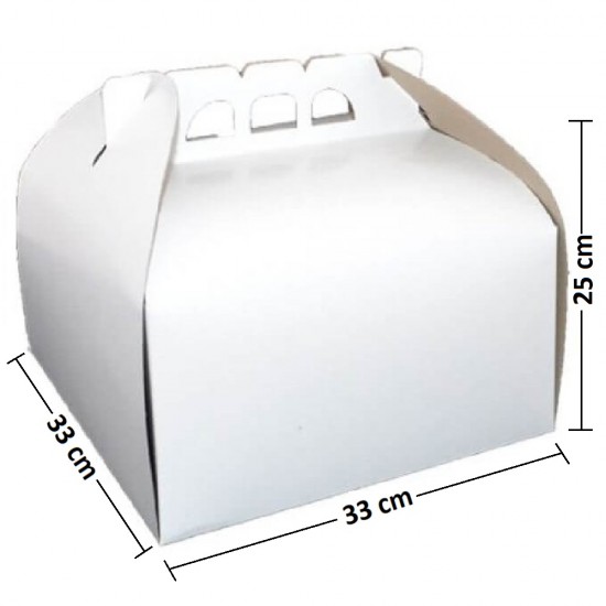 Cutii Tort Personalizate, 33x33 cm, Tipar 1 Culoare, Carton Duplex 450 g/m², Cutie pentru Tort Personalizata, Cutii Carton Personalizate Torturi, Cutie Carton Torturi, Cutii Albe Personalizate Tort, Ambalaje Cofetarie Personalizate