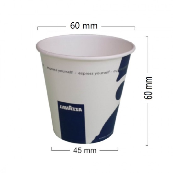 Pahare din Carton 4 Oz Model Lavazza (120 ml), 100 Buc/Bax - Pentru Bauturi Calde sau Reci