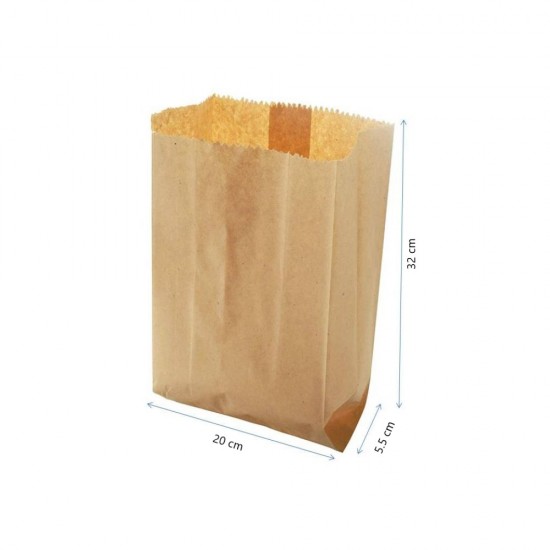 Pungi din Hartie Kraft Natur, 20x5.5x32 cm, 425 Buc/Bax, 5 Kg, Ambalaje din Hartie, Ambalaje din Hartie, Pungi pentru Fast Food, Pungi pentru Catering, Pungi din Hartie Catering, Pungi din Hartie Fast Food, Pungi Hartie Kraft