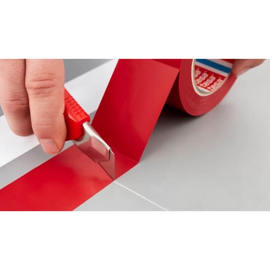 Banda Adeziva Marcare Tesa,  Rosu, 50mm x 33m, Banda Adeziva Rosie Tesa, Banda Adeziva pentru Marcare Ieftina, Banda Adeziva Tesa Ieftina, Banda de Marcare PVC, Banda Adeziva Colorata, Banda Marcare Colorata