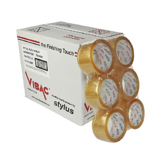 Palet 3024 Role Banda Adeziva VIBAC Solvent, 48mm x 60m, Benzi Transparente pentru Ambalare