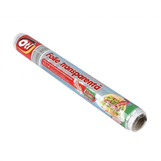Folie Stretch Alimentara OTI, 30cm x 30m, Folie din Plastic Transparenta pentru Alimente, Folie Alimentara pentru Uz Casnic, Folii Alimentare Transparente, Folii Stretch Alimentare