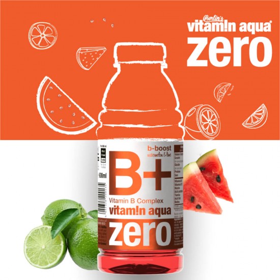 Bautura Racoritoare Merlin's Vitamin Aqua B+ B-Boost, 0.6 l, Pepene Rosu si Lime, Apa cu Vitamine, Apa cu Vitamine si Minerale, Bautura cu Adaos de Vitamine, Bautura cu Adaos de Minerale, Bautura Racoritoare Merlin 