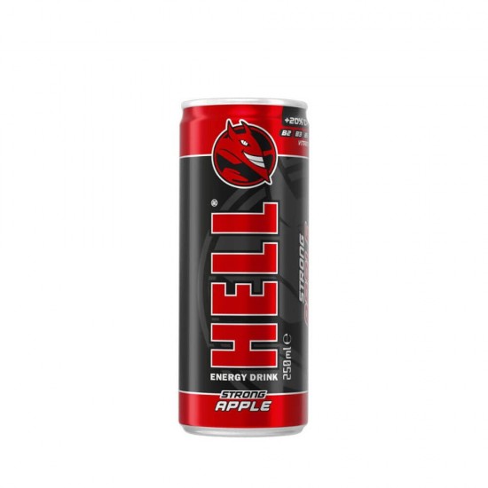 Bax 24 Energizante Hell Energy Drink Apple Strong, 250 ml, Energizant Hell Energy Drink Drink Apple Strong, Bauturi Non-Alcoolice, Doze de Energizante Hell, Bauturi Energizante fara Alcool, Bauturi Racoritoare Energizante