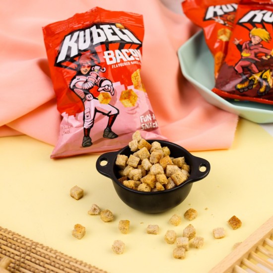 Kubeti cu Aroma de Bacon, 35 g, Kubeti Bacon, Crutoane cu Aroma de Bacon, Crutoane Bacon, Snack Crutoane Bacon, Crutoane Kubeti cu Bacon, Cuburi Paine cu Bacon, Crutoane cu Gust de Bacon, Kubeti cu Gust de Bacon, Cruton cu Bacon, Cruton Kubeti