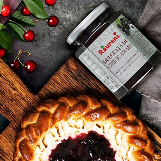 Dulceata de Cirese Amare Raureni, 250 g, Dulceata Cirese Amare, Dulceata din Cirese Amare, Dulceata Raureni, Dulceata Raureni Cirese Amare, Cirese Amare Dulceata, Borcan Dulceata, Borcan Dulceata de Cirese Amare