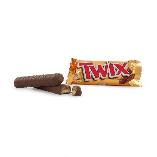 Baton Twix Twin Standard, 50g, Twix Classic, Twix Original, Baton de Ciocolata cu Caramel, Baton de Ciocolata cu Biscuit, Biscuit si Caramel Invelit in Ciocolata, Baton Caramel Twin Twix, Baton de Ciocolata cu Lapte, Baton Original Twix Twin