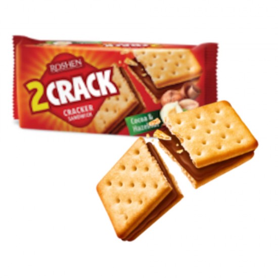 Biscuiti cu Umplutura de Ciocolata si Alune, Roshen 2 Crack, 235 g, Biscuiti cu Umplutura Roshen, Pachet de Biscuiti cu Ciocolata, Gama Roshen 2 Crack, Pachet de  Biscuiti Ciocolata cu Alune, Biscuiti cu Crema de Ciocolata, Biscuiti cu Crema de Cacao