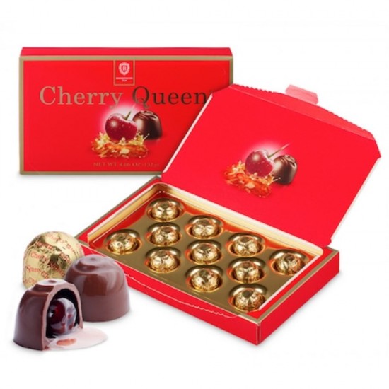 Praline de Ciocolata Roshen Cherry Queen, cu Umplutura de Cirese, 192 g, Praline Cherry Queen, Praline de Ciocolata cu Umplutura de Cirese, Praline Roshen, Praline Roshen Cherry Queen de Ciocolata cu Umplutura de Cirese