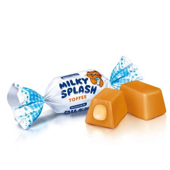 Caramele Roshen Milky Splash, 150g, Gust de Lapte, Caramele Cafea, Caramele cu Lapte, Caramele Milky Roshen, Bomboane Roshen, Bomboane cu Umplutura, Bomboane cu Aroma Lapte, Bomboane cu Lapte, Roshen Bomboane, Roshen Bomboane cu Gust de Lapte