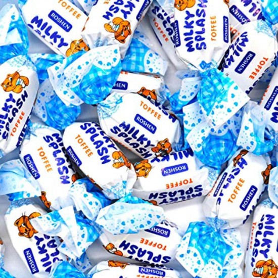 Caramele Roshen Milky Splash, 150g, Gust de Lapte, Caramele Cafea, Caramele cu Lapte, Caramele Milky Roshen, Bomboane Roshen, Bomboane cu Umplutura, Bomboane cu Aroma Lapte, Bomboane cu Lapte, Roshen Bomboane, Roshen Bomboane cu Gust de Lapte