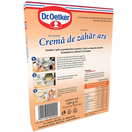 Mix Crema de Zahar Ars Dr. Oetker, 100 g, Mixuri Crema de Zahar Ars Dr. Oetker, Mix Creme pentru Preparat Zahar Ars Dr Oetker, Dr. Oetker Amestec Crema de Zahar Ars, Mix pentru Crema de Zahar Ars