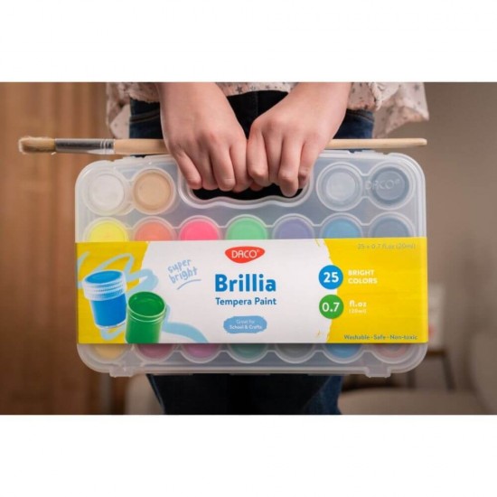 Culori Guasa DACO, 25 Culori/Set, 20 ml/Tub, Model Brilia, Culori Guase, Vopsea Guasa, Vopsele Guase, Guasa Set, Culori pentru Pictat Lavabile, Culori Pictura, Culori pentru Desen