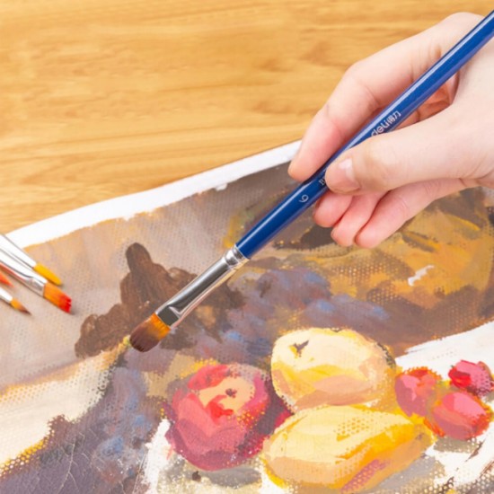 Set 6 Pensule, Deli, Par Sintetic, Diverse Dimensiuni si Forme, Pensule Par Sintetic Deli, Set de Pensule Deli, Pensule Sintetice Deli,  Accesorii Pentru Pictura