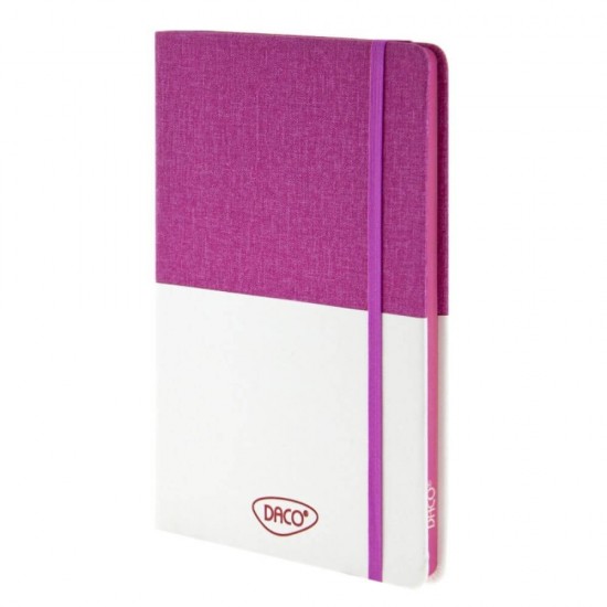 Agenda Dictando Nedatata DACO, 160 File, 14.2x21 cm, Format A5, 70 g/m², Imitatie de Piele/Textil, Alb/Violet, Agenda Nedatata, Agende Birou cu 160 de Foi, Agenda Office cu 160 File, Agende Office de Birou cu 160 File, Agenda Simpla de Birou
