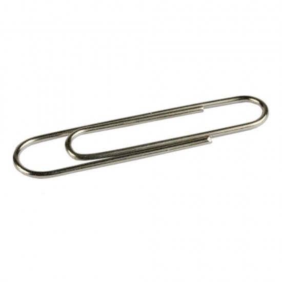 Set 100 Agrafe Zincate MILAN, 43 mm, Clipsuri Prindere pentru Hartii, Agrafe de Birou, MILAN Clipsuri Metalice, Clipsuri pentru Hartie, Clipsuri de Birou, Agrafe Metalice pentru Hartie, Agrafe de Birou, Set Clipsuri de Birou