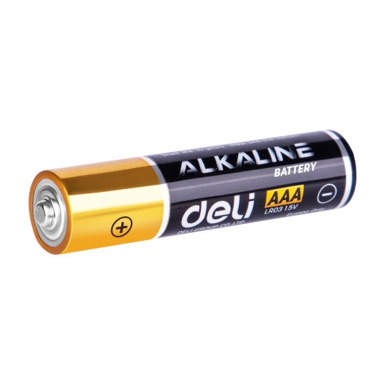 Set 4 Baterii Alcaline Deli AAA, LR03 1.5 V, Baterii AAA LR03, Baterie Telecomanda, Baterii AAA pentru Jucarii, Baterii AAA, Set Baterii AAA, Set Baterii LR03, Baterii 1.5 V