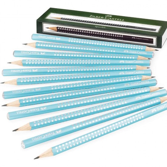 Creion Grafit Sparkle 2019 Faber-Castell, Mina B, Corp Turcoaz, Creioane Grafit, Creioane Faber-Castell, Creion Faber Castell, Creion B, Creion Mina B, Creion Desenat, Creion Schite, Creion pentru Scoala, Creion de Desen, Creion Clasic