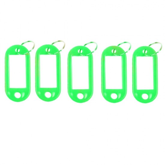 Breloc cu Eticheta pentru Chei, 50x20 mm, 100 Buc/Set, Verde, Tag pentru Chei, Breloc din Plastic pentru Chei
