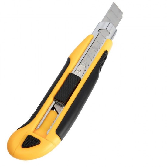 Cutter Mare Profesional Deli, Alimentare Automata, Galben, Cutter Profesional, Cutter Profesional din Plastic, Cutter cu Lama din Otel Inoxidabil, Cutter Profesional din Plastic cu Alimentare Automata, Cutter Profesional Deli, Cuttere Profesionale