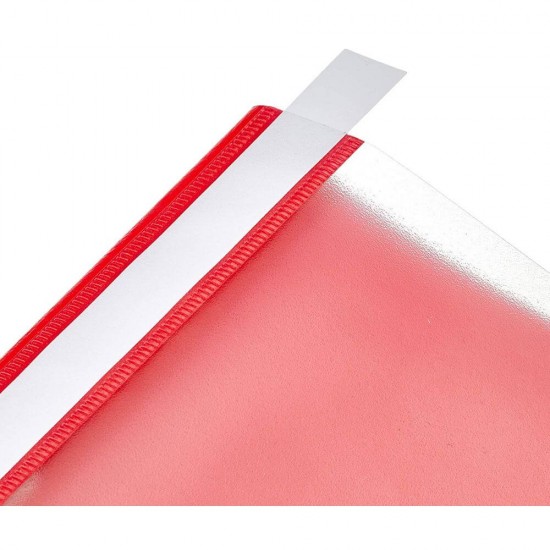 Dosare din Plastic cu Sina si Doua Perforatii, 50 Buc/Set, 225x305 mm, Capacitate 200 Coli, Culoare Rosie, Dosare din Plastic OFFICE Products, Dosar pentru Documente, Mapa Documente, Dosare pentru Arhivare Documente