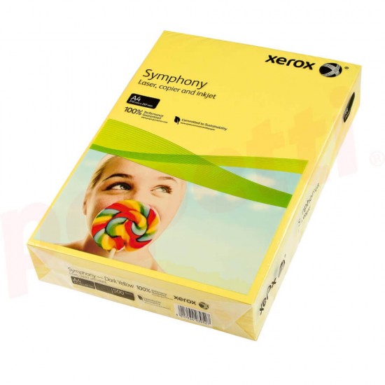 Carton Copiator A4 Xerox Symphony, Galben Intens, 250 Coli/Top, 160 g/m², Carton, Carton pentru Birou, Copiator Carton, Carton A4, Carton Xerox, Carton Copiator A4, Carton Imprimanta, Carton de Imprimanta, Carton pentru Imprimanta 