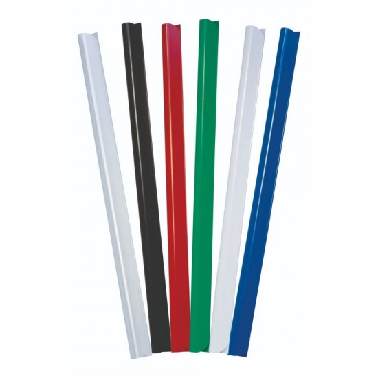 Set 10 Baghete din Plastic DONAU pentru Legat Documente, 8 mm, Capacitate 80 Coli, Lungime 297 mm, Culoare Alba, Baghete A4 Indosariere, Bagheta de Prindere Documente, Bagheta A4 din Plastic pentru Indosariere, Bagheta Arhivare, Accesorii Indosariere