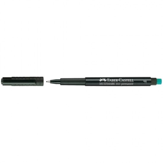 Marker Negru Permanent cu Radiera Faber-Castell Multimark, Varf F, Evidentiatoare, Markere Permanente CD Faber Castell, Marker cu Radiera, Marker Personalizare Obiecte Sticla si Plastic, Markere Permanente CD-uri