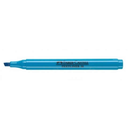 Textmarker Albastru Faber-Castell 38, Varf Tesit 2 mm, Evidentiator, Marker Highlighter, Evidentiatoare, Markere, Markere Scoala, Textmarkere, Textmarkere Fluorescente, Marker Scoala, Faber-Castell Textmarkere, Textmarker Varf Tesit, Markere de Subliniat