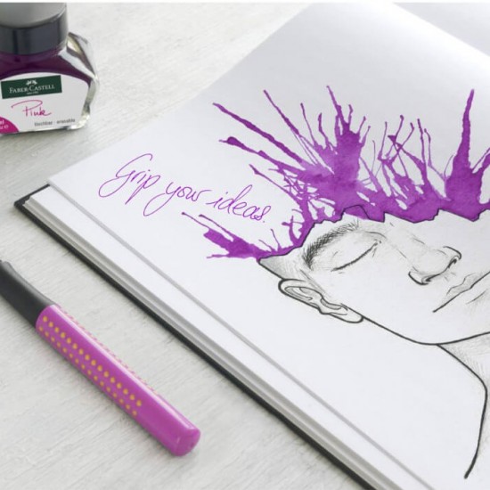 Calimara cu Cerneala Faber-Castell, Roz, 30ml, Cerneala Stilou, Cerneala pentru Stilou, Cerneala Calimara Stilou, Cerneala de Stilou, Cerneala pentru Stilou, Cerneala Stilou Faber-Castell, Cerneala Stilouri Faber-Castell