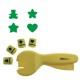 Perforator DACO Hobby, Patru Forme Interschimbabile, Perforare 1 cm, Galben, Perforatoare Lucru Manual, Perforatoare Activitati Creative, Perforatoare pentru Felicitari si Invitatii, Perforatoare cu Modele pentru Hartie, Perforator pentru Decoratiuni