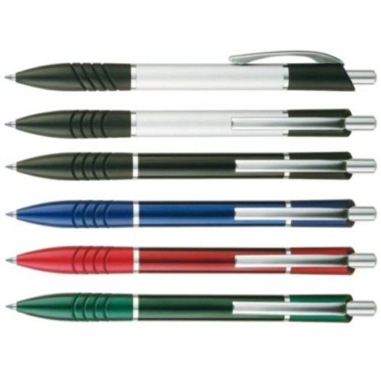 Pix Metalic AIHAO, Varf 1 mm, Scriere Albastra, Mecanism Retractabil, Corp Verde, Pixuri AIHAO, Pixuri Metalice, Pix Albastru, Pixuri Albastre, Set de Pixuri, Pixuri Scoala, Set Pixuri Albastre