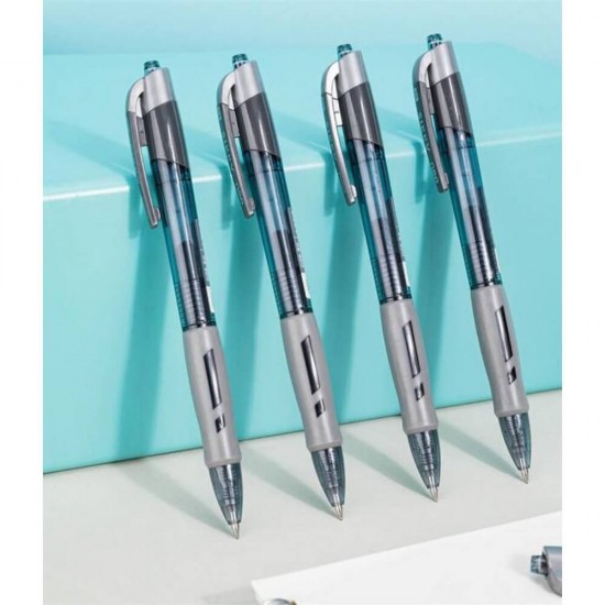 Cutie 12 Pixuri cu Gel DELI Arris, Varf Retractabil, 0.5 mm, Negru, Design Ergonomic, Pix Negru cu Gel, Pixuri Negre, Pixuri cu Gel, Pixuri cu Varf Retractabil, Pix cu Gel si Varf Retractabil, Pixuri Negre Varf Subtire, Pix Negru Design Ergonomic