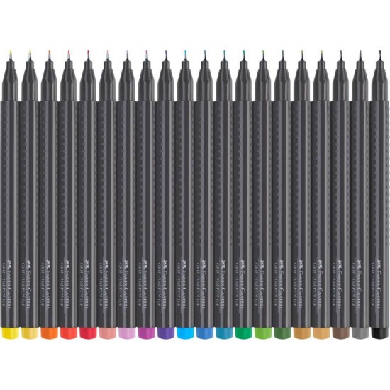 Set 20 Pixuri Liner Faber-Castell Grip, Grosime Varf 0.4 mm, Diverse Culori, Pix Faber-Castell, Pixuri Faber-Castell, Pixuri Liner, Linere Faber-Castell, Pix Liner Subtire, Pix Fine Liner, Pixuri Fine Liner, Liner Varf 0.4 mm, Liner Subtire, Liner Colorat