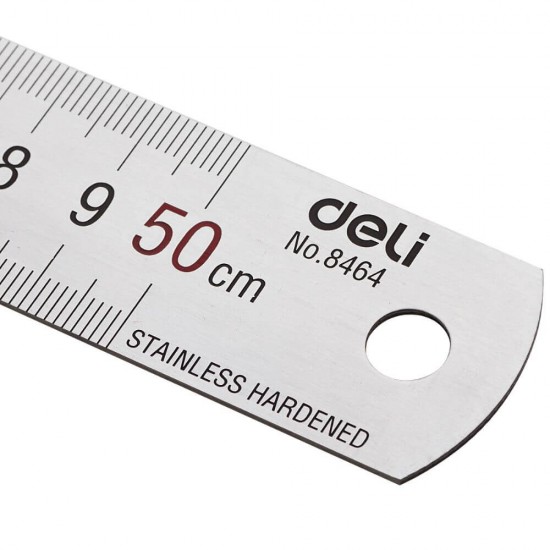 Rigla Metalica Deli, 50 cm, Rigla Metalica Gradata, Rigla Metalica 50 cm, Rigla de Metal Gradata, Rigle Metalice Gradate, Rigle Metalice 50 cm, Rigla 50 cm, Rigle 50 cm, Rigle de Metal Gradate, Liniar Metalic Gradat, Liniar Metalic 50 cm
