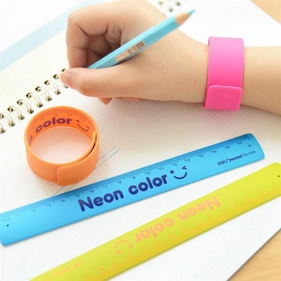 Rigla Flexbila din Silicon Deli Neon Color, Dimensiune 18 cm, Albastra, Rigla, Rigla Flexibila, Rigla din Silicon, Rigla Deli, Rigla din Silicon Deli, Rigla Silicon Deli, Rigla 18 cm, Rigla din Silicon 18 cm, Rigla Gradata