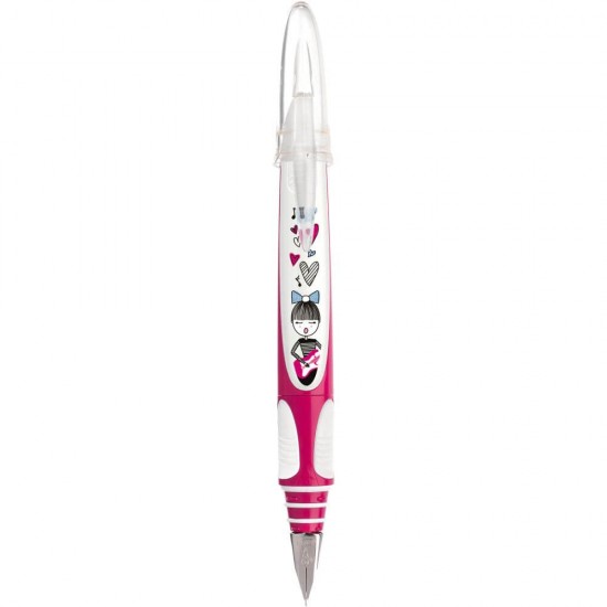 Stilou BIC Easy Clic Manga, Penita Iridium, Corp Alb/Violet, Stilou BIC Easy Clic, BIC Easy Clic Manga, Stilou BIC, Stilou pentru Scoala, Stilou cu Design, Stilou fara Rezerva, Stilou Design, Stilou cu Rezerva, Instrumente de Scris