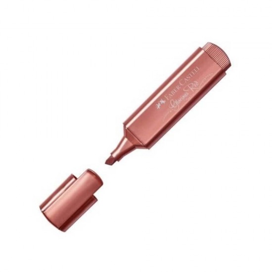 Textmarker Faber – Castell 1546, Rosu Metalizat, Rechizite Scolare, Textmarker Pigmentat, Accesorii pentru Birou, Marker Metalizat Rosu, Textmarker Rosu