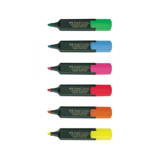 Set 6 Textmarkere 1548 Faber-Castell, Culori Diverse, Evidentiator Faber-Castell, Evidentiator 1548, Evidentiatoare Faber-Castell, Markere Faber-Castell, Markere Permanente, Markere Faber-Castell Permanente, Marker de Scris