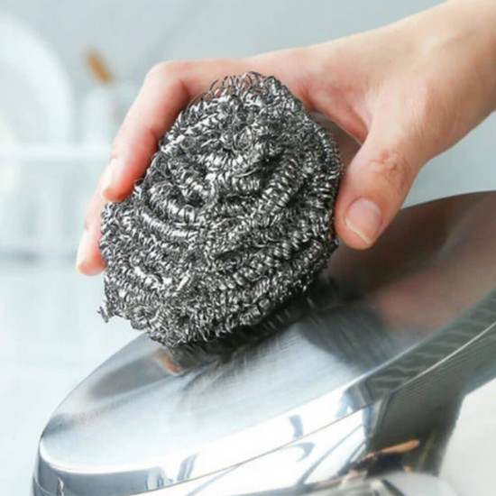 Burete Abraziv din Inox VILEDA, Greutate 60 g, Burete Vase din Inox, Bureti Inox de Curatare, Burete Abraziv pentru Menaj, Bureti pentru Casadin Inox, Burete pentru Spalat Vase Abraziv, Bureti din Inox pentru Spalat Vase