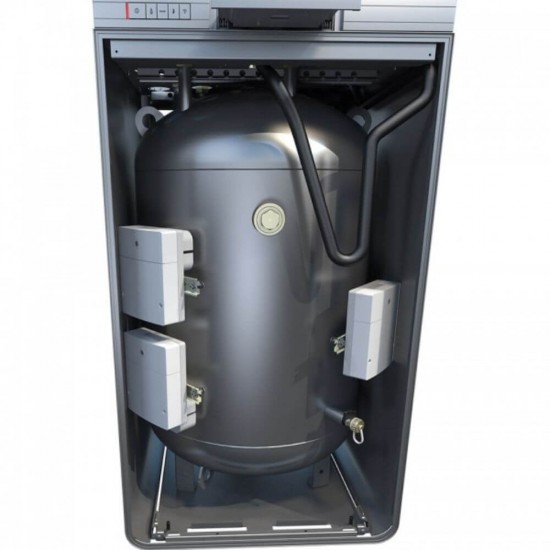 Centrala Termica Bosch Condens 9000i GC9000iWM30/100-1S, Boiler 100 L Incorporat, Kit Evacuare Gaze Arse Orizontal de 1 m cu Adaptor D=80/125mm la D=60/100mm, Incalzire 30 kW, ACM 30 kW, Centrala cu Boiler Incorporat