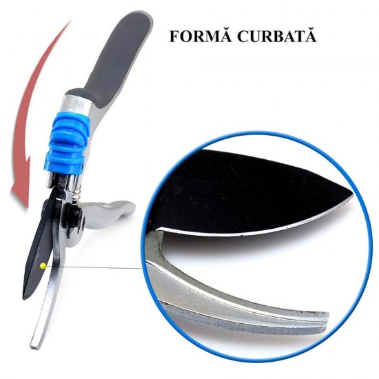 Foarfeca Reglabila pentru Gradina de tip Bypass GearPlus AQUACRAFT, Foarfeca de Gradina, Foarfeca Reglabila pentru Crengi, Foarfeca pentru Crengi Verzi, Foarfeca de Gradina tip Bypass GearPlus, Foarfeca Gradina Maner Ergonomic, Foarfeca Bypass GearPlus