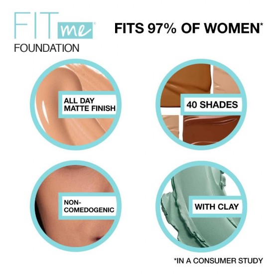 Fond de Ten 115 Ivory Maybelline New York Fit Me Matte & Poreless, 30 ml, Fond de Ten Maybelline, Fond de Ten Deschis, Fond de Ten cu Argila, Fond de Ten Mat, Fond de Ten Cald, Fond de Ten Matifiant, Fond de Ten pentru Tenul Gras