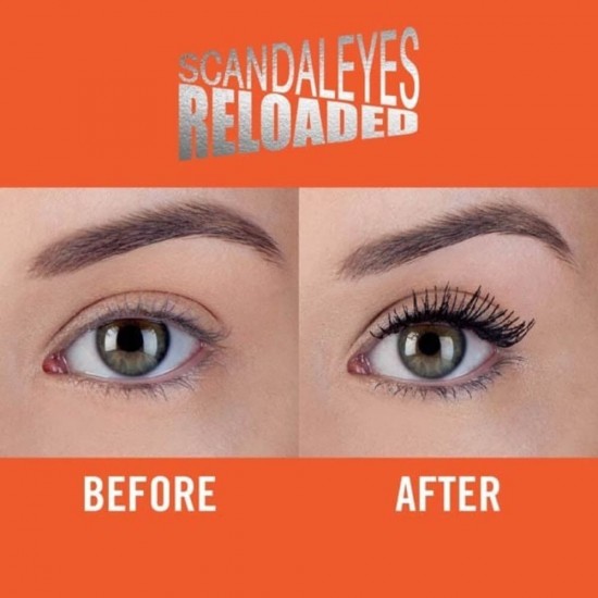 Mascara RIMMEL LONDON Scandal Eyes Reloaded, 002 Brown Black, 12 ml, Mascara pentru Volum, Mascara Neagra, Mascara pentru Definire, Mascara pentru Alungire, Mascara Rezistenta la Transfer, Rimel pentru Gene, Rimel pentru Volum