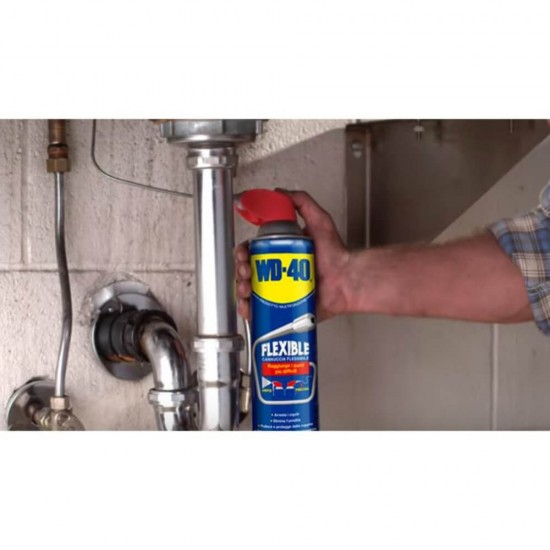 Lubrifiant Multifunctional WD-40 Flexible, 600ml, Doua Modalitati de Pulverizare, Aplicator Flexibil, Spray Lubrifiant, Spray Lubrifiant Universal, Spray Lubrifiant Multifunctional, Spray pentru Lubrifiere, Spray de Lubrifiere Multifunctional