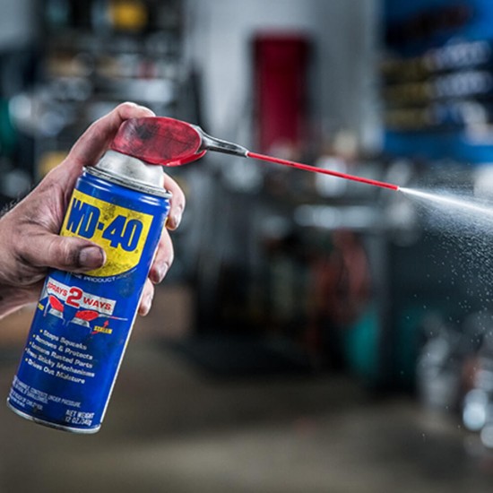 Lubrifiant Multifunctional WD-40 Smart Straw, 450ml, Doua Modalitati de Pulverizare, Spray Lubrifiant, Spray Lubrifiant Universal, Spray Lubrifiant Multifunctional, Spray pentru Lubrifiere, Spray de Lubrifiere Multifunctional