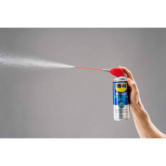 Vaselina pe Baza de Litiu WD-40 400 ml, Smart Straw White Lithium, Spray cu Vaselina, Solutie pe Baza de Vaselina, Solutie Lubrifianta cu Vaselina, Vaselina pentru Lubrifiere, Vaselina Lubrifianta pe Baza de Litiu