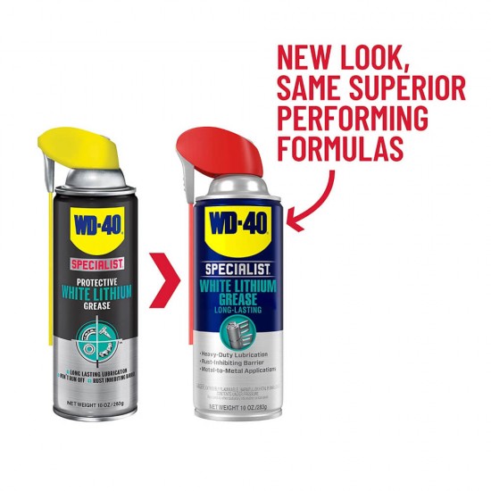 Vaselina pe Baza de Litiu WD-40 400 ml, Smart Straw White Lithium, Spray cu Vaselina, Solutie pe Baza de Vaselina, Solutie Lubrifianta cu Vaselina, Vaselina pentru Lubrifiere, Vaselina Lubrifianta pe Baza de Litiu