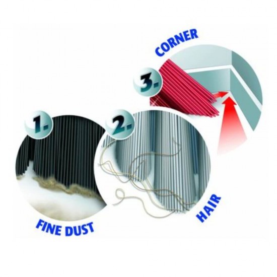 Matura OTI cu Filet, 27x5x16 cm, Lungime Fir 10 cm, Polipropilena, Culoare Rosu/Gri, Rezerva Matura Universala, Rezerve Maturi, Cap de Matura cu Fir Lung, Cap de Matura din Plastic, Articole de Uz Casnic, Articole Menaj, Articole Curatenie